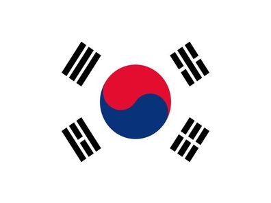 Blechschild Flagge Südkorea 30x20 cm Flag of South Korea Deko Schild tin sign