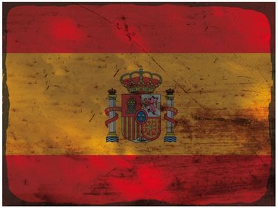 Blechschild Flagge Spanien 30x20 cm Flag of Spain Rost Deko Schild tin sign