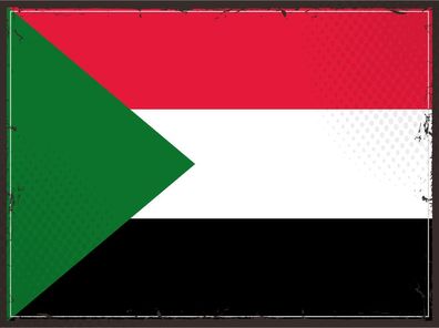 Blechschild Flagge Sudan 30x20 cm Retro Flag of Sudan Deko Schild tin sign
