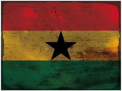 Blechschild Flagge Ghana 30x20 cm Flag of Ghana Rost Deko Schild tin sign