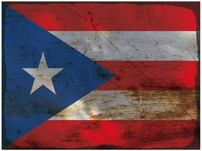 Blechschild Flagge Puerto Rico 30x20 cm Puerto Rico Rost Deko Schild tin sign