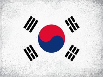 Blechschild Flagge Südkorea 30x20 cm South Korea Vintage Deko Schild tin sign