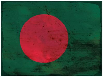 Blechschild Flagge Bangladesch 30x20 cm Bangladesh Rost Deko Schild tin sign