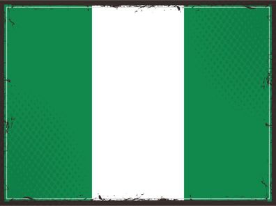 Blechschild Flagge Nigeria 30x20 cm Retro Flag of Nigeria Deko Schild tin sign