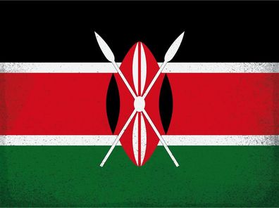Blechschild Flagge Kenia 30x20 cm Flag of Kenya Vintage Deko Schild tin sign