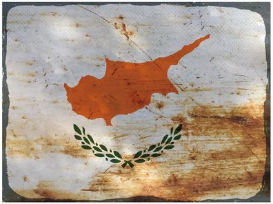 Blechschild Flagge Zypern 30x20 cm Flag of Cyprus Rost Deko Schild tin sign