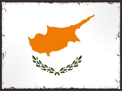 Blechschild Flagge Zypern 30x20 cm Retro Flag of Cyprus Deko Schild tin sign