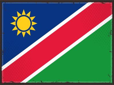 Blechschild Flagge Namibia 30x20 cm Retro Flag of Namibia Deko Schild tin sign