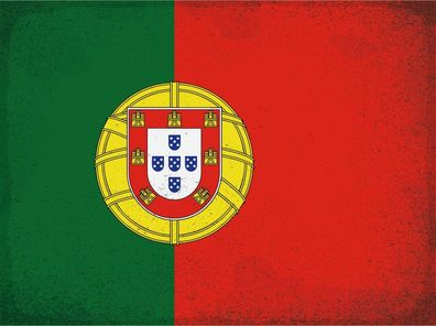 Blechschild Flagge Portugal 30x20 cm Flag Portugal Vintage Deko Schild tin sign