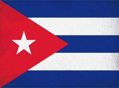 Blechschild Flagge Kuba 30x20 cm Flag of Cuba Vintage Deko Schild tin sign