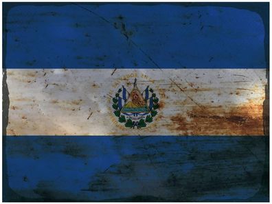 Blechschild Flagge El Salvador 30x20 cm El Salvador Rost Deko Schild tin sign