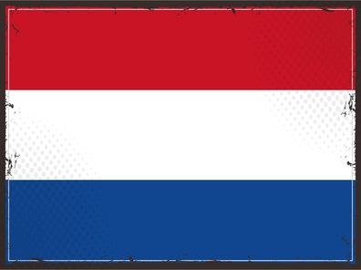 Blechschild Flagge Niederlande 30x20 cm Retro Netherlands Deko Schild tin sign