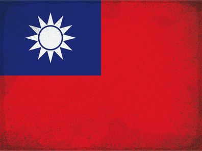 Blechschild Flagge China 30x20 cm Flag of Taiwan Vintage Deko Schild tin sign