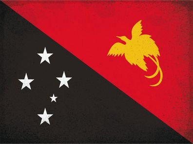 Blechschild Flagge Papua-Neuguinea 30x20 cm Guinea Vintage Deko Schild tin sign
