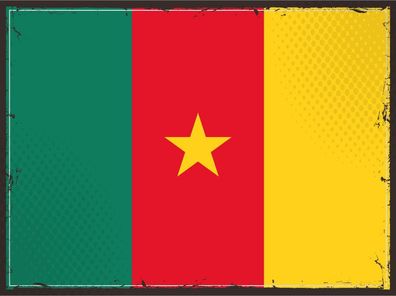 Blechschild Flagge Kamerun 30x20 cm Retro Flag of Cameroon Deko Schild tin sign