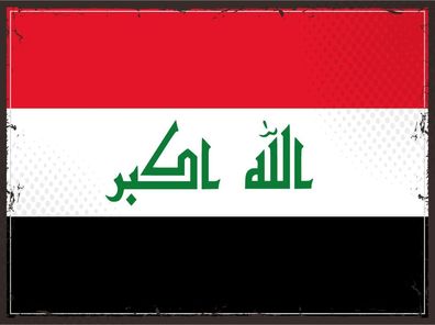 Blechschild Flagge Irak 30x20 cm Retro Flag of Iraq Deko Schild tin sign