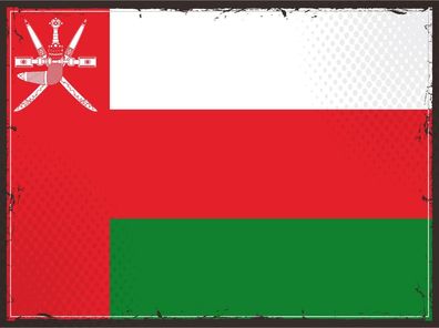 Blechschild Flagge Oman 30x20 cm Retro Flag of Oman Deko Schild tin sign