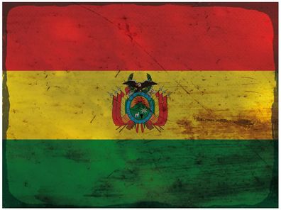 Blechschild Flagge Bolivien 30x20 cm Flag of Bolivia Rost Deko Schild tin sign