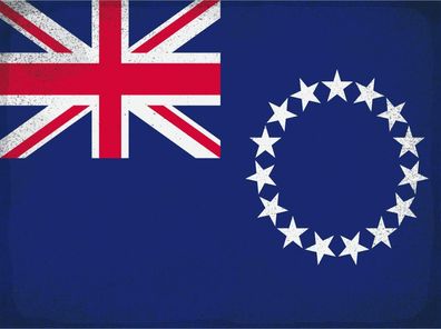 Blechschild Flagge Cookinseln 30x20 cm Cook Islands Vintage Deko Schild tin sign
