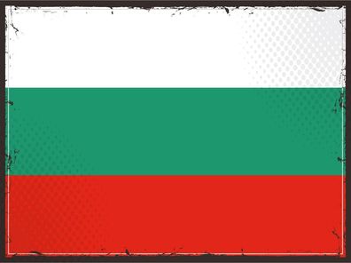Blechschild Flagge Bulgarien 30x20 cm Retro Flag Bulgaria Deko Schild tin sign