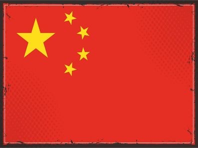 Blechschild Flagge China 30x20 cm Retro Flag of China Deko Schild tin sign