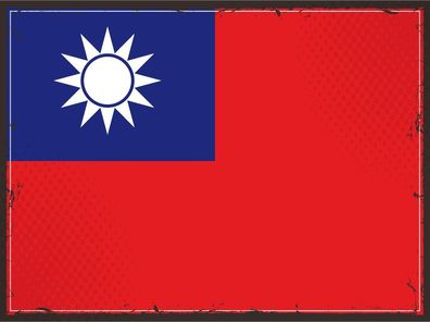 Blechschild Flagge China 30x20 cm Retro Flag of Taiwan Deko Schild tin sign