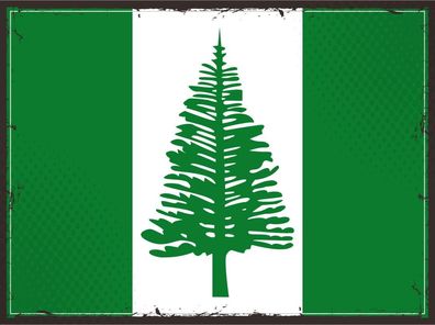 Blechschild Flagge Norfolkinsel 30x20 cm Retro Flag Deko Schild tin sign