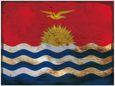 Blechschild Flagge Kiribati 30x20 cm Flag of Kiribati Rost Deko Schild tin sign