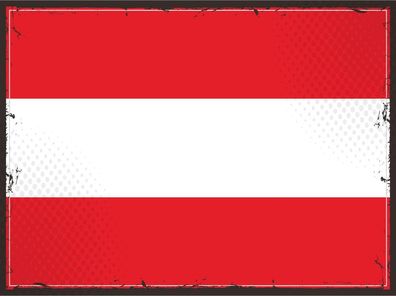 Blechschild Flagge Österreich 30x20cm Retro Flag of Austria Deko Schild tin sign