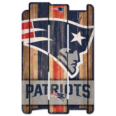 NFL New England Patriots Plank Fence Wood Sign Holzschild Holz Deko Zaun 43x28cm