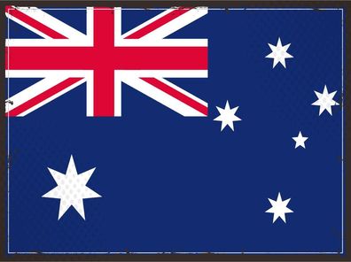 Blechschild Flagge Australien 30x20 cm Retro Flag Australia Deko Schild tin sign