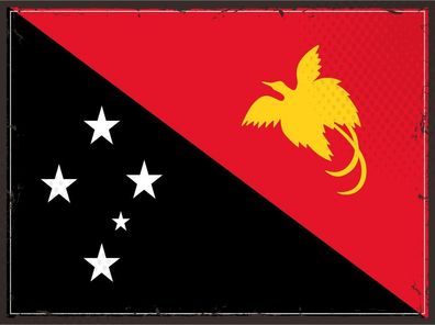 Blechschild Flagge Papua-Neuguinea 30x20cm Retro New Guinea Deko Schild tin sign
