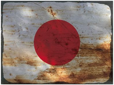 Blechschild Flagge Japan 30x20 cm Flag of Japan Rost Deko Schild tin sign