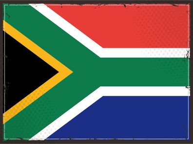 Blechschild Flagge Südafrika 30x20 cm Retro South Africa Deko Schild tin sign