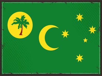 Blechschild Flagge Kokosinseln 30x20 cm Retro Cocos Islands Deko Schild tin sign
