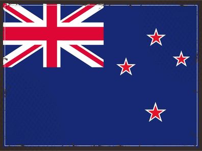 Blechschild Flagge Neuseeland 30x20 cm Retro New Zealand Deko Schild tin sign