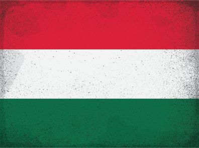 Blechschild Flagge Ungarn 30x20 cm Flag of Hungary Vintage Deko Schild tin sign