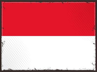 Blechschild Flagge Indonesien 30x20 cm Retro Flag Indonesia Deko Schild tin sign