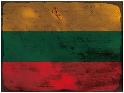 Blechschild Flagge Litauen 30x20 cm Flag of Lithuania Rost Deko Schild tin sign