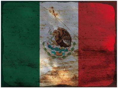 Blechschild Flagge Mexiko 30x20 cm Flag of Mexico Rost Deko Schild tin sign