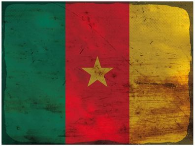 Blechschild Flagge Kamerun 30x20 cm Flag of Cameroon Rost Deko Schild tin sign