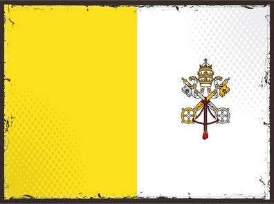 Blechschild Flagge Vatikanstadt 30x20 cm Retro Vatican City Deko Schild tin sign