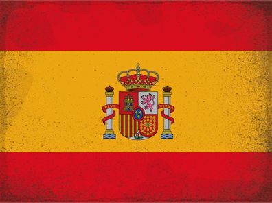Blechschild Flagge Spanien 30x20 cm Flag of Spain Vintage Deko Schild tin sign