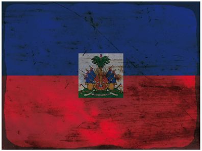 Blechschild Flagge Haiti 30x20 cm Flag of Haiti Rost Deko Schild tin sign
