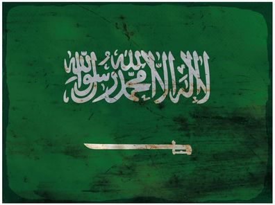 Blechschild Flagge Saudi-Arabien 30x20 cm Saudi Arabia Rost Deko Schild tin sign
