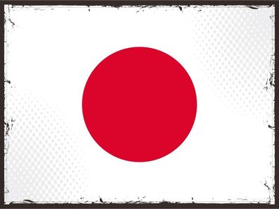 Blechschild Flagge Japan 30x20 cm Retro Flag of Japan Deko Schild tin sign