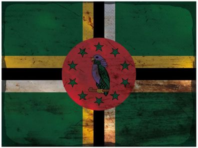 Blechschild Flagge Dominica 30x20 cm Flag of Dominica Rost Deko Schild tin sign