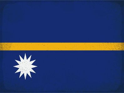 Blechschild Flagge Nauru 30x20 cm Flag of Nauru Vintage Deko Schild tin sign