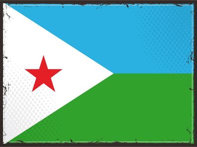 Blechschild Flagge Dschibuti 30x20 cm Retro Flag Djibouti Deko Schild tin sign