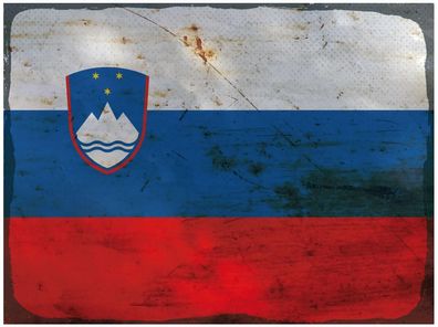 Blechschild Flagge Slowenien 30x20 cm Flag Slovenia Rost Deko Schild tin sign